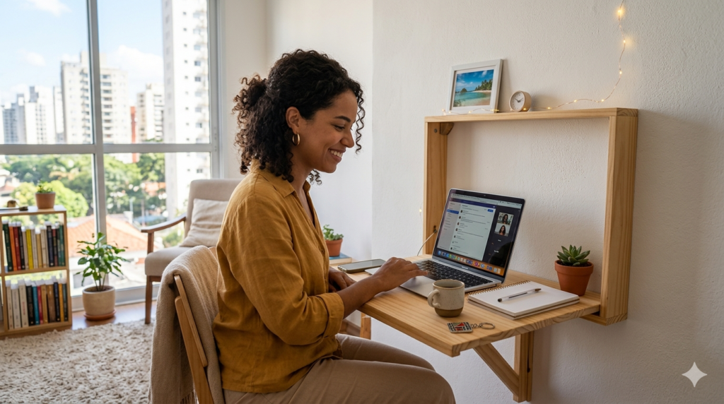 ambiente de trabalho ideal em casa para mulheres