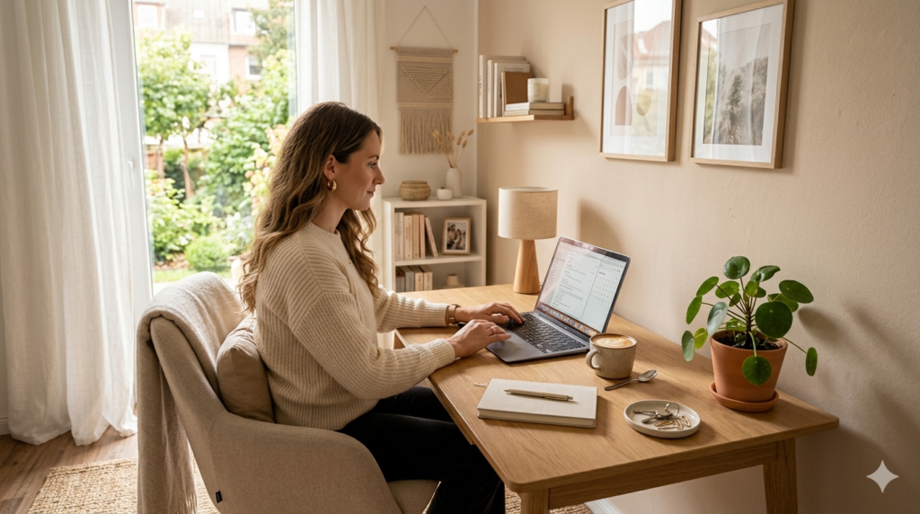 ambiente de trabalho ideal em casa para mulheres