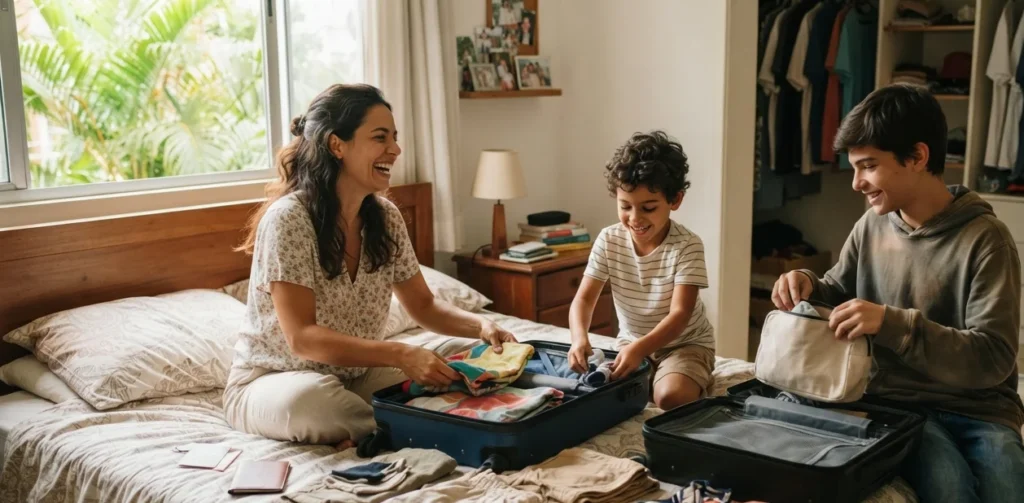 rotina em viagens em família