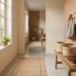 entrada de casa com ganchos e cestos, um jeito simples de como ser uma pessoa organizada